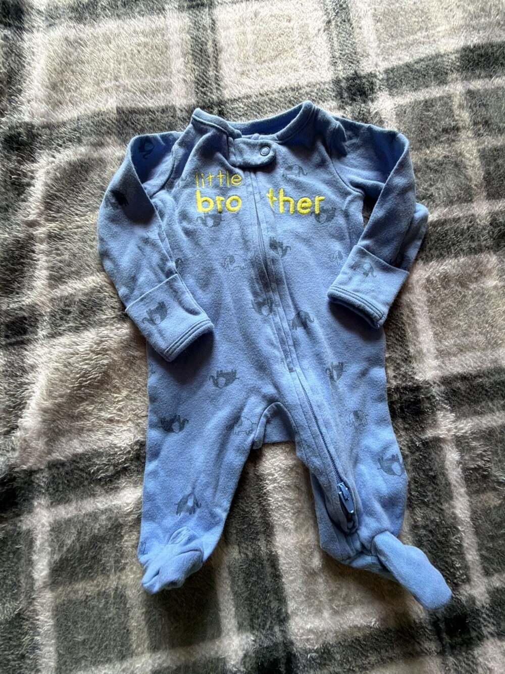 Carter's Just One You Little Brother Elephant Print Zip-Up Sleep & Play